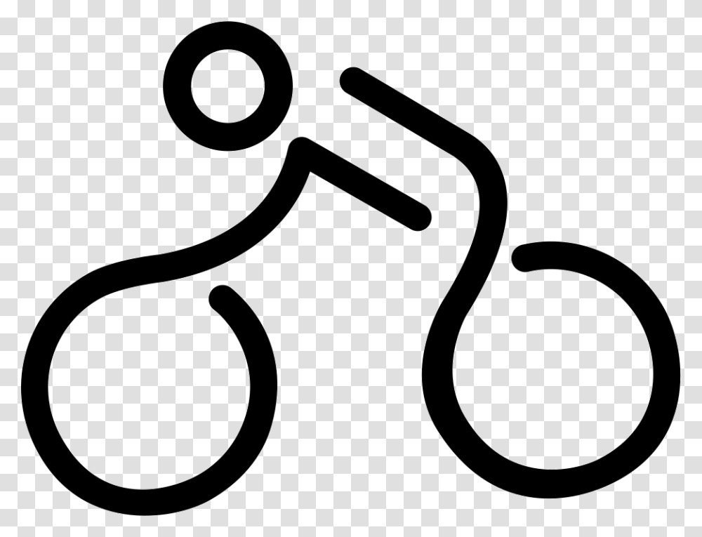 Bicycle Mounted By A Stick Man Simbolo Bicicleta, Stencil, Alphabet Transparent Png