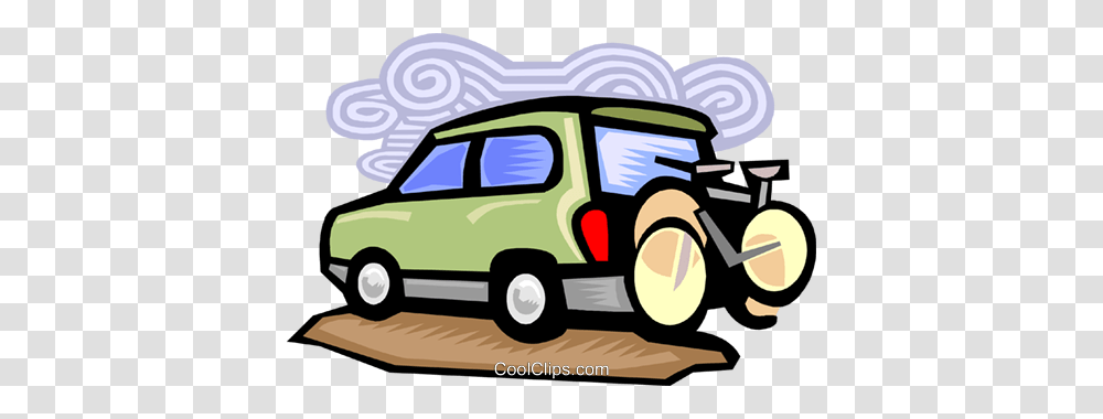 Bicycle On Back Of Truck Royalty Free Vector Clip Art Illustration, Car, Vehicle, Transportation, Wheel Transparent Png