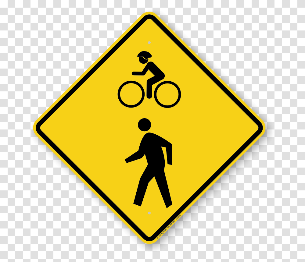 Bicycle Pedestrian Crossing Sign, Road Sign, Person, Human Transparent Png