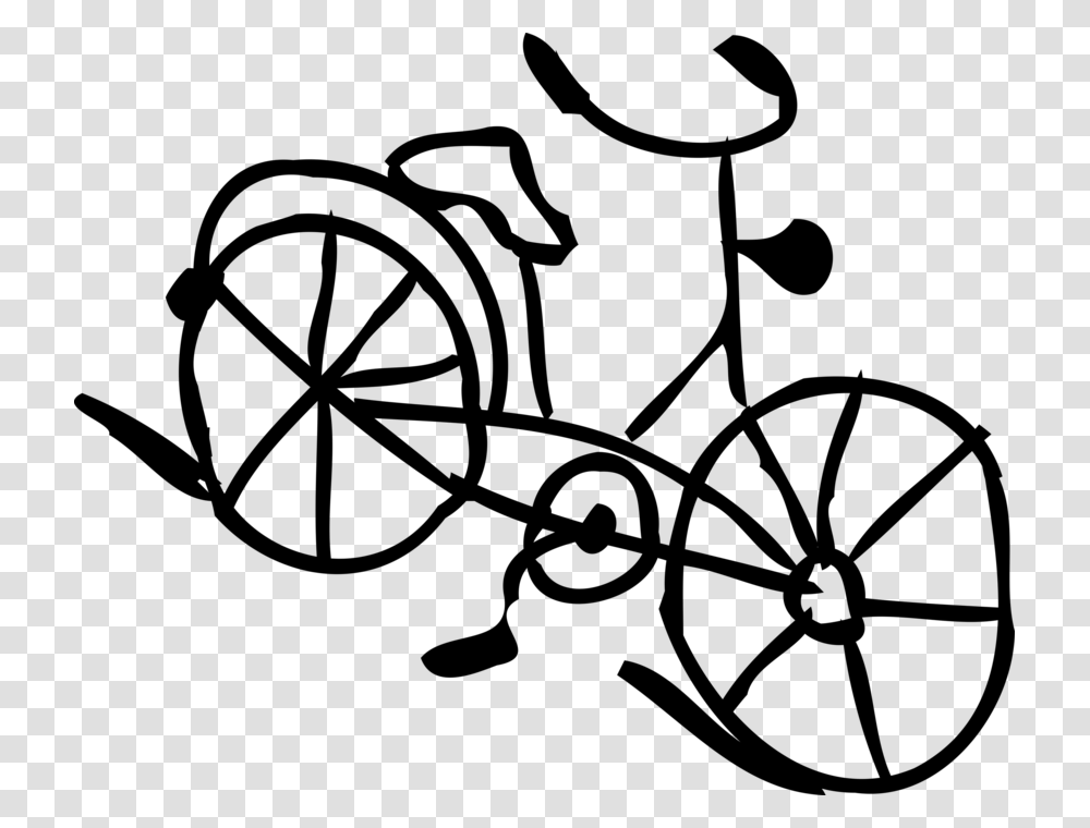 Bicycle Propelled By Pedals Vector Image Illustration Line Art, Gray, World Of Warcraft Transparent Png