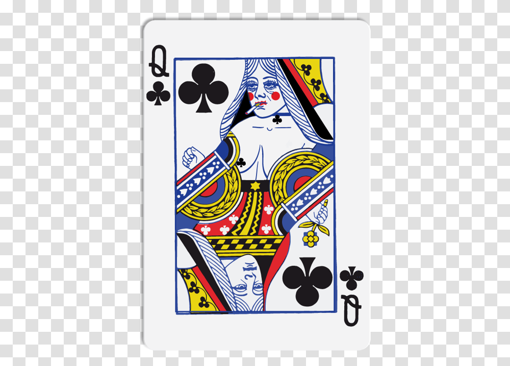 Bicycle Queen Of Clubs, Label, Poster Transparent Png