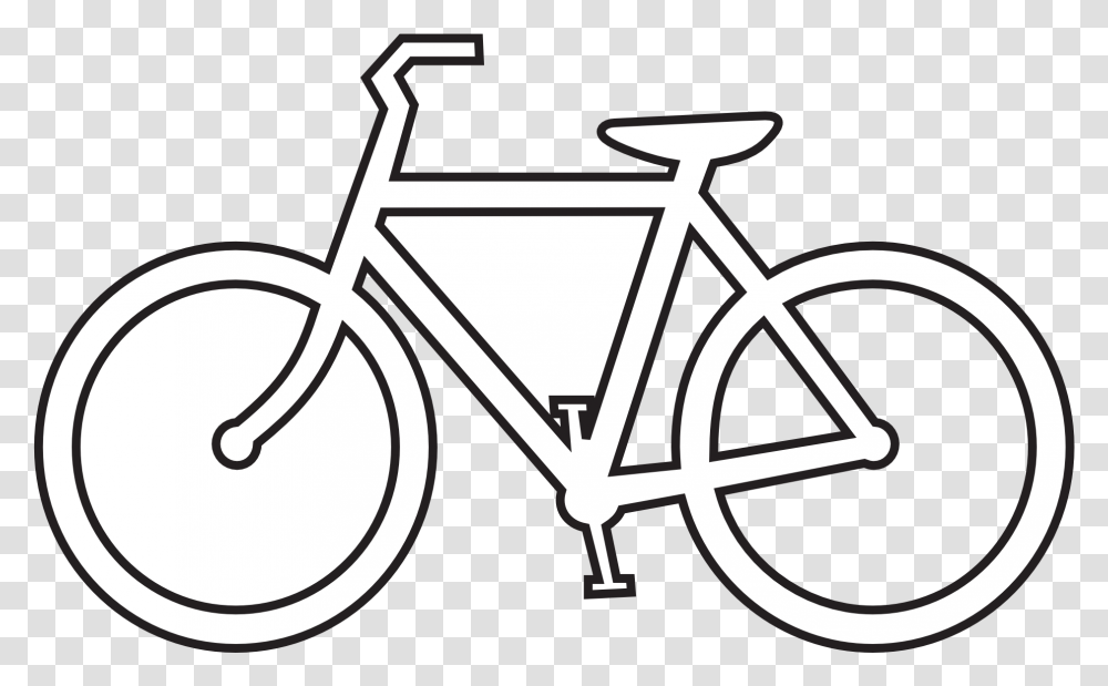 Bicycle Route Sign Black White Line Clipart Best Bicycle Clipart Black And White, Stencil, Symbol, Vehicle, Transportation Transparent Png