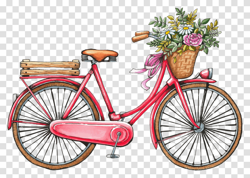 Bicycle Wedding Invitation Save The Date Watercolor Vintage Bike, Vehicle, Transportation, Wheel, Machine Transparent Png