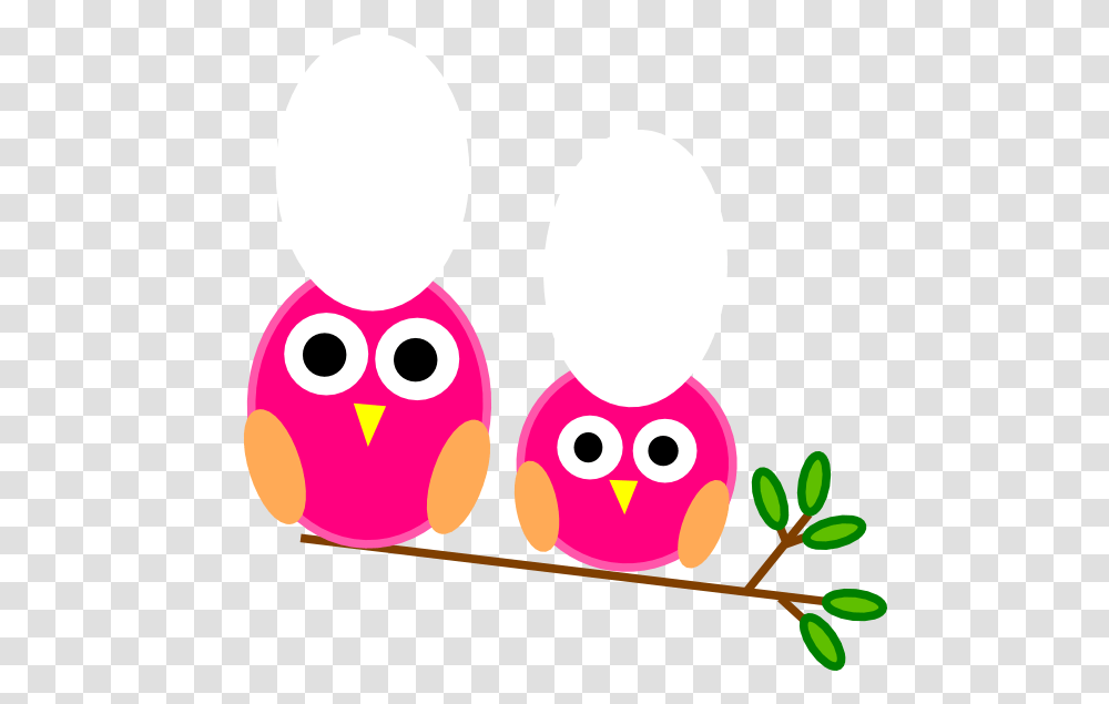 Big And Little Pink Owls On Branch Clip Art, Doodle, Drawing, Angry Birds Transparent Png
