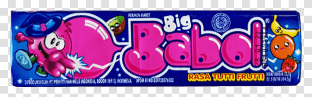 Big Babol Bubblegum Tutti Frutti Bubble Gum Big Babol, Label, Sticker Transparent Png