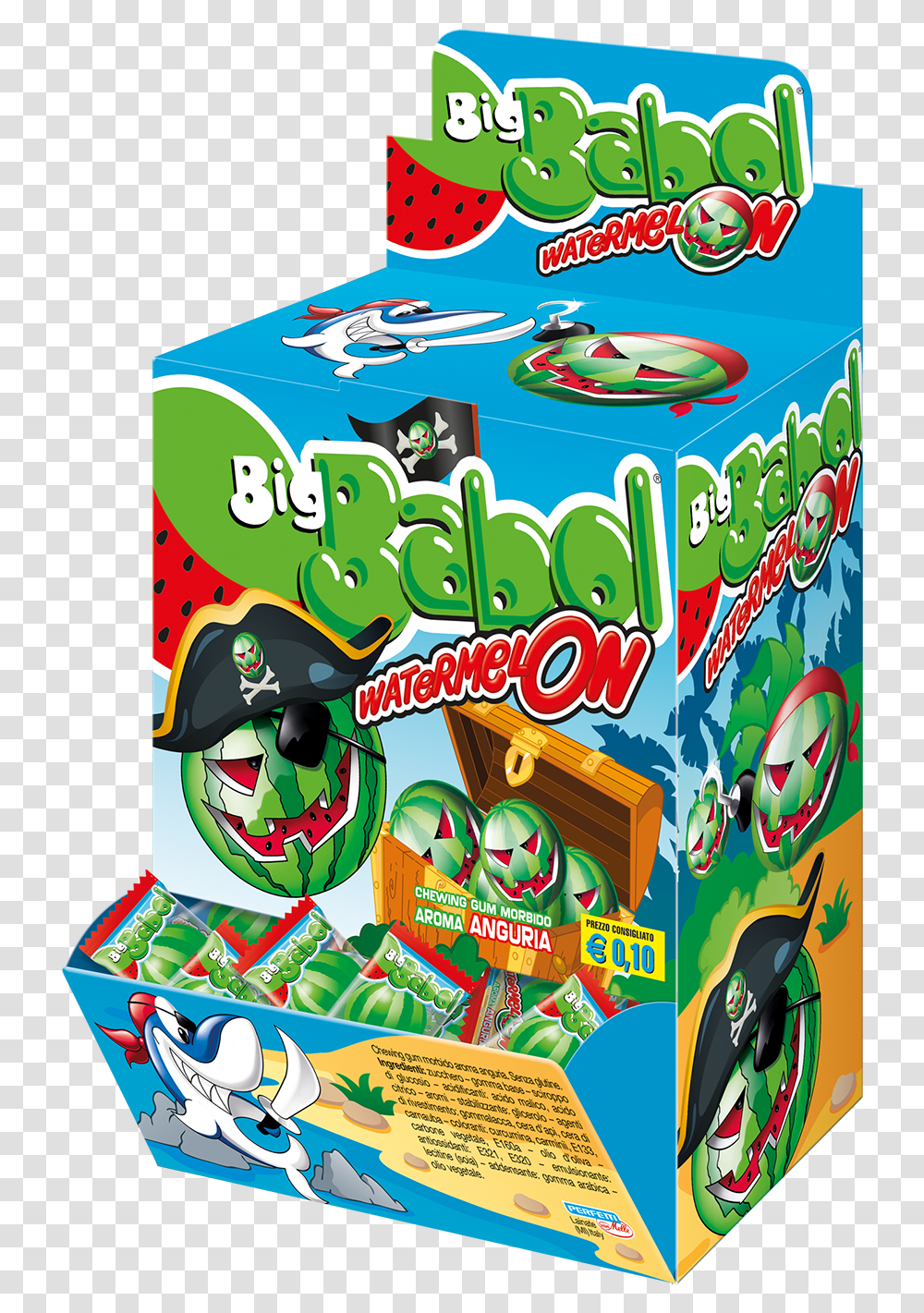 Big Babol Chewing Gum Watermelon 200 Pz Big Babol, Label Transparent Png