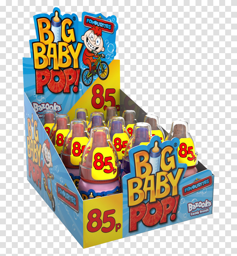 Big Baby Pop 12 X 85p Bazooka Big Baby Pop, Food, Candy, Gum, Alphabet Transparent Png