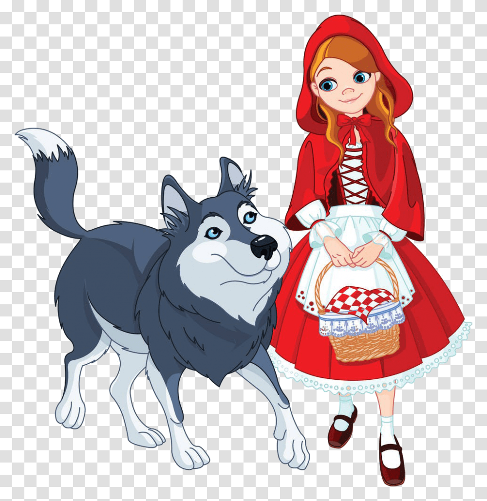 Big Bad Wolf Little Red Riding Hood Clip Art, Person, Dog, Animal, Mammal Transparent Png