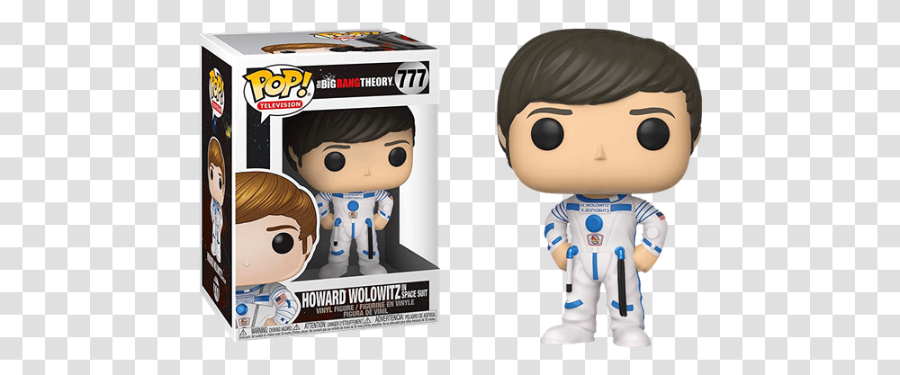 Big Bang Theory Howard Wolowitz In Space Suit Pop Funko, Person, Human, Toy, Astronaut Transparent Png