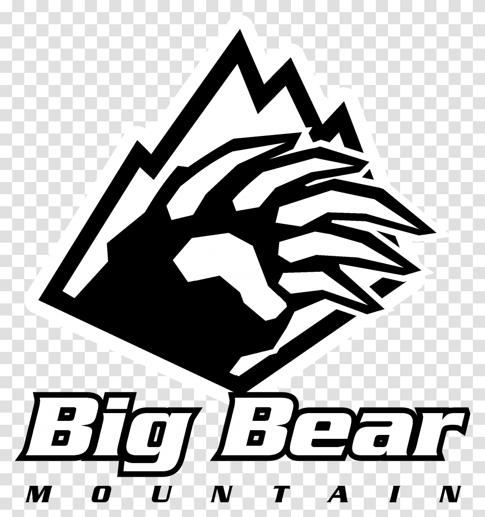 Big Bear Mountain Logo Black And White Big Bear Mountain, Stencil, Hand Transparent Png