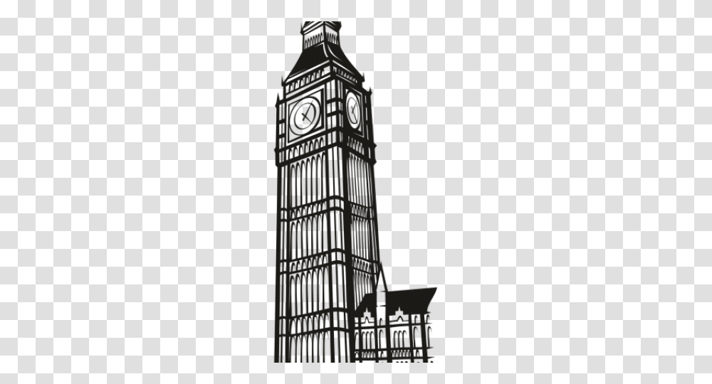 Big Ben Clipart Black And White, Tower, Architecture, Building, Clock Tower Transparent Png