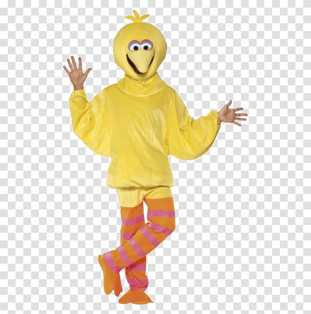 Big Bird Sesame Street Costume, Clothing, Apparel, Coat, Person Transparent Png