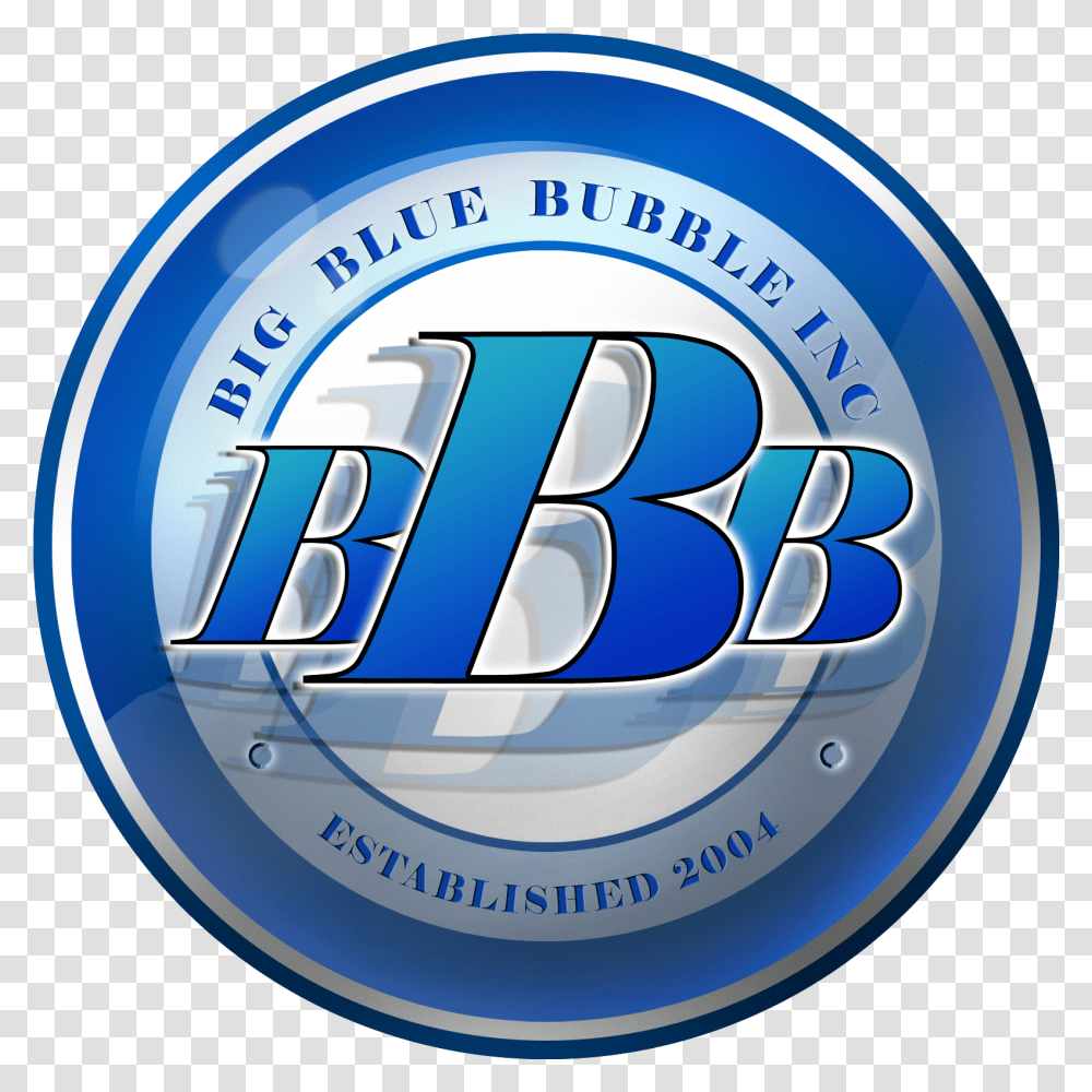 Big Blue Bubble Logo, Trademark, Badge, Beverage Transparent Png