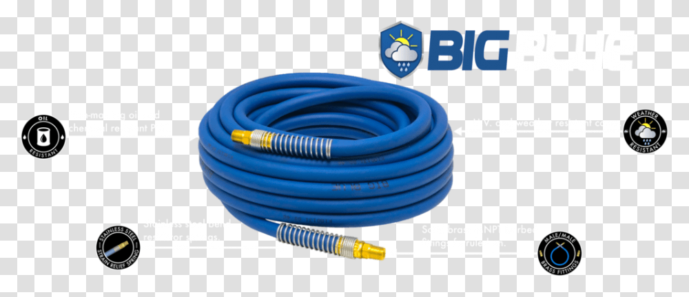 Big Blue Pvc Air Hose Ethernet Cable Transparent Png