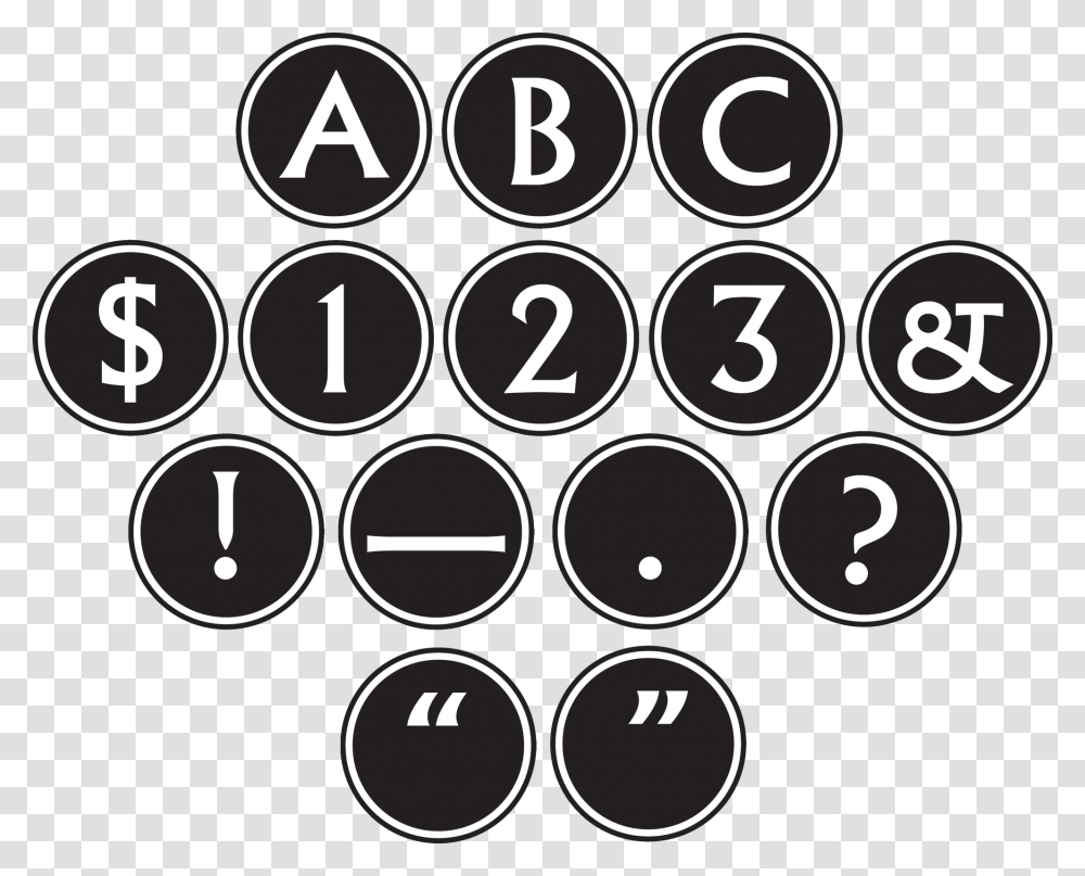 Big Bold Black Amp White Circle Letters Big Letters In Circles, Number, Alphabet Transparent Png