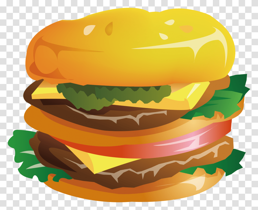 Big Burger Clipart Food Burger Cartoon, Lunch, Meal, Hot Dog, Sandwich Transparent Png