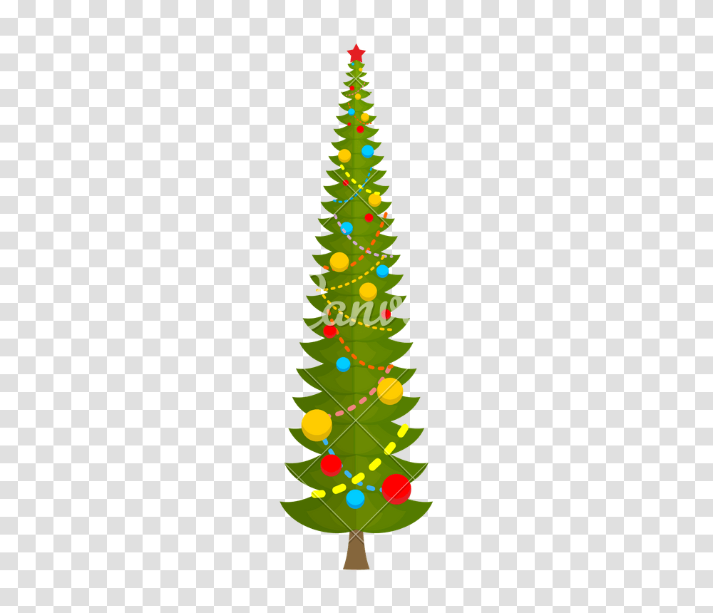 Big Christmas Tree Vector Icon Illustration, Ornament, Plant, Star Symbol Transparent Png