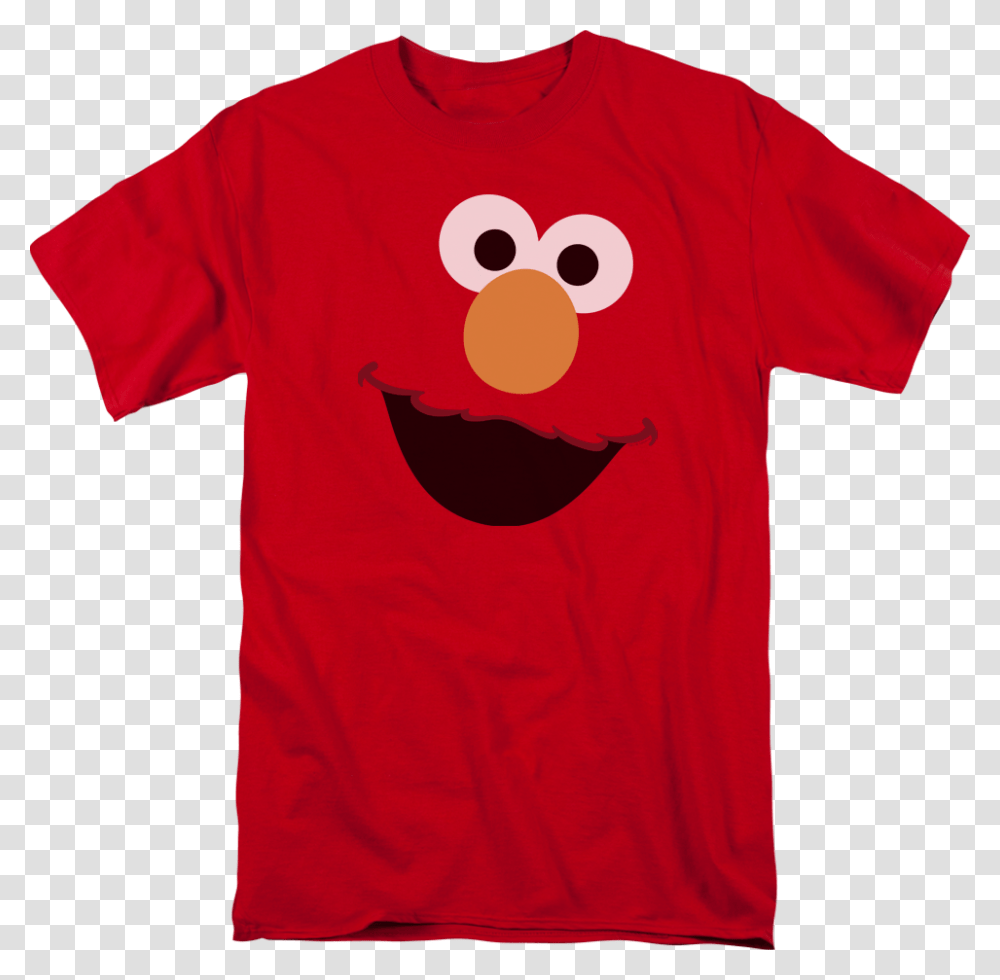 Big Elmo Face Sesame Street T Shirt Elmo Shirt, Apparel, T-Shirt, Sleeve Transparent Png