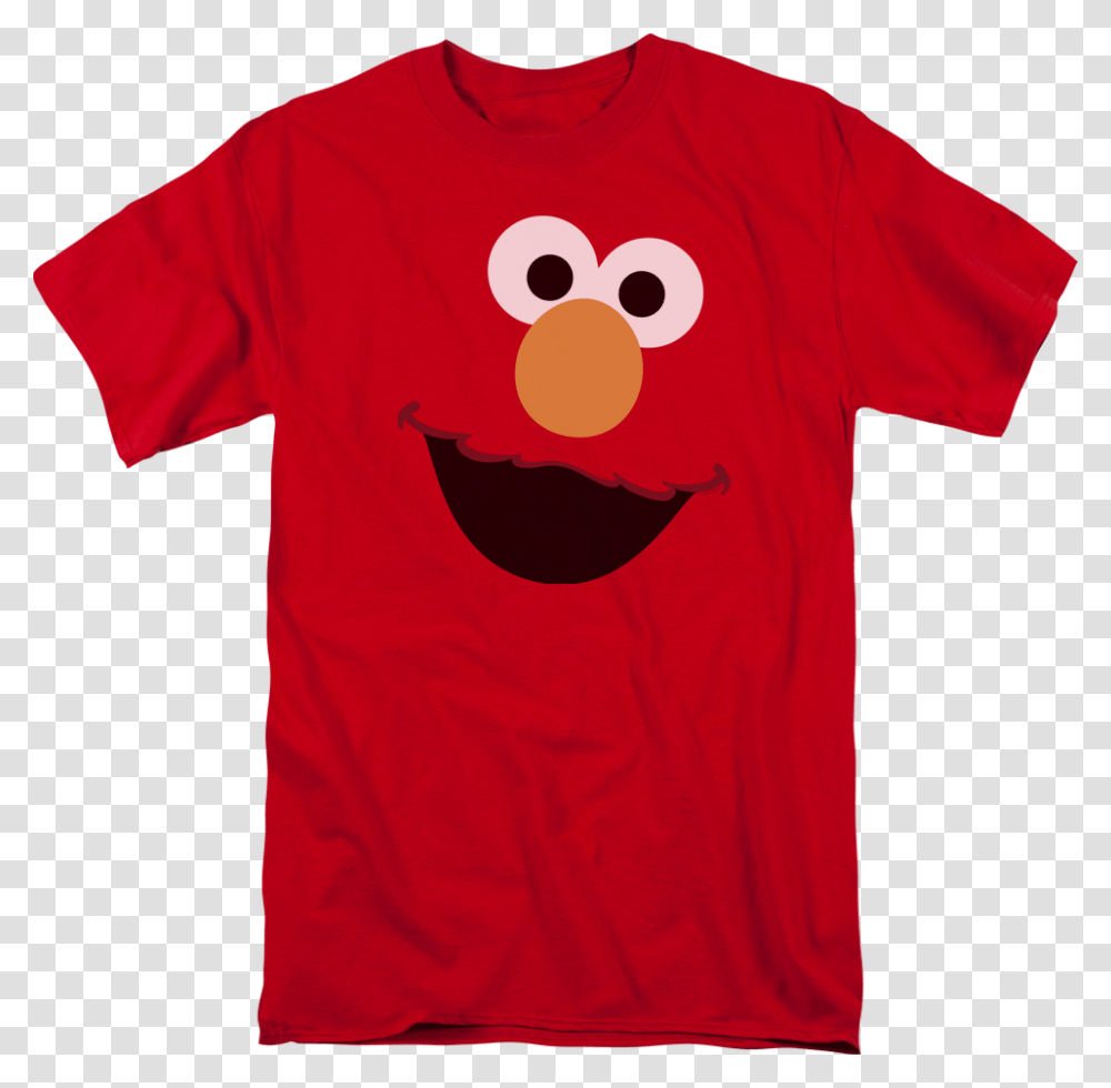 Big Elmo Face Sesame Street T Shirt Sesame Street T Shirts, Apparel, T-Shirt, Sleeve Transparent Png