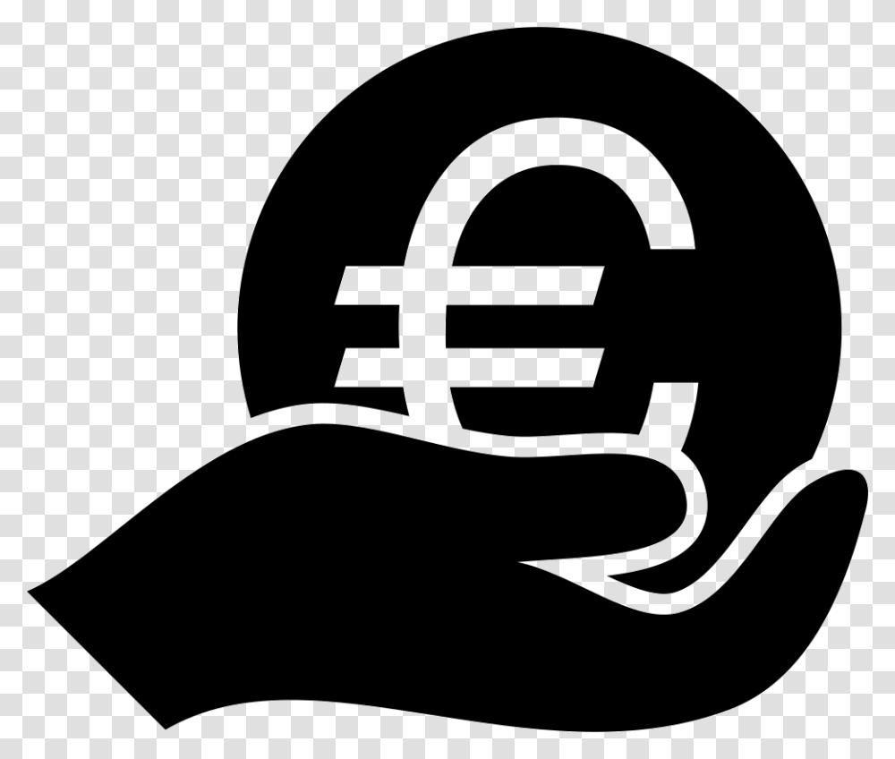 Big Euro Coin On Hand Comments Icono Euros, Stencil, Baseball Cap, Hat Transparent Png
