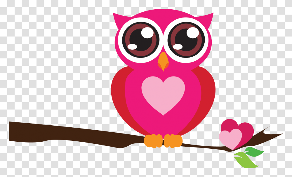 Big Eye Cartoon Owl, Heart, Bird, Animal Transparent Png