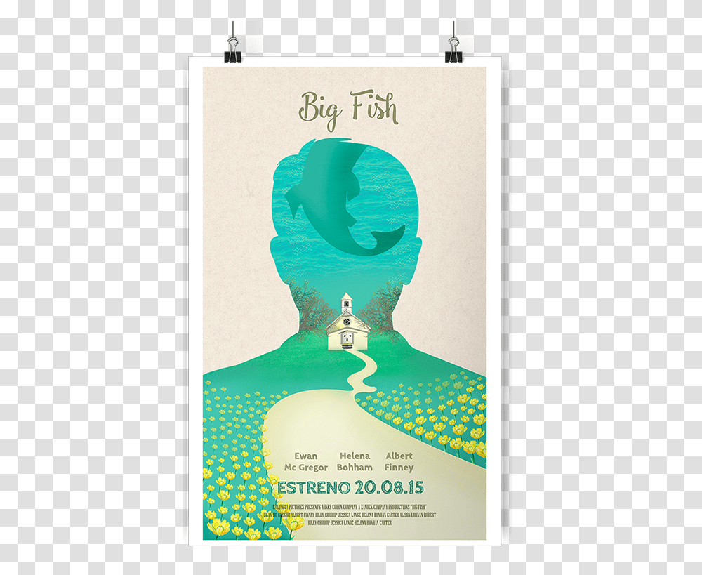 Big Fish By Luca Hidalgo And Patri Saav Poster Minimalist Movie Big Fish, Advertisement, Flyer, Paper, Outdoors Transparent Png