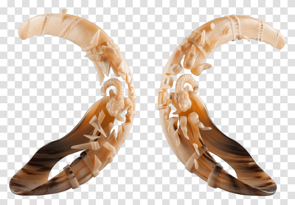 Big Horns Ram Shatter And Melt Earrings, Sea Life, Animal, Food, Seafood Transparent Png