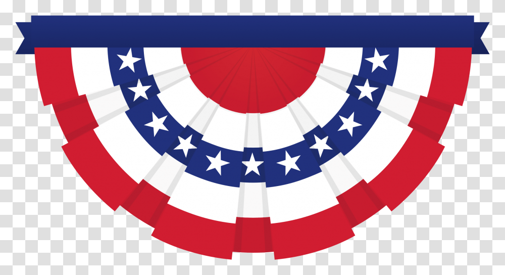 Big Image American Flag Bunting Clipart Full Size American Flag Half Circle, Symbol, Transportation, Vehicle, Aircraft Transparent Png