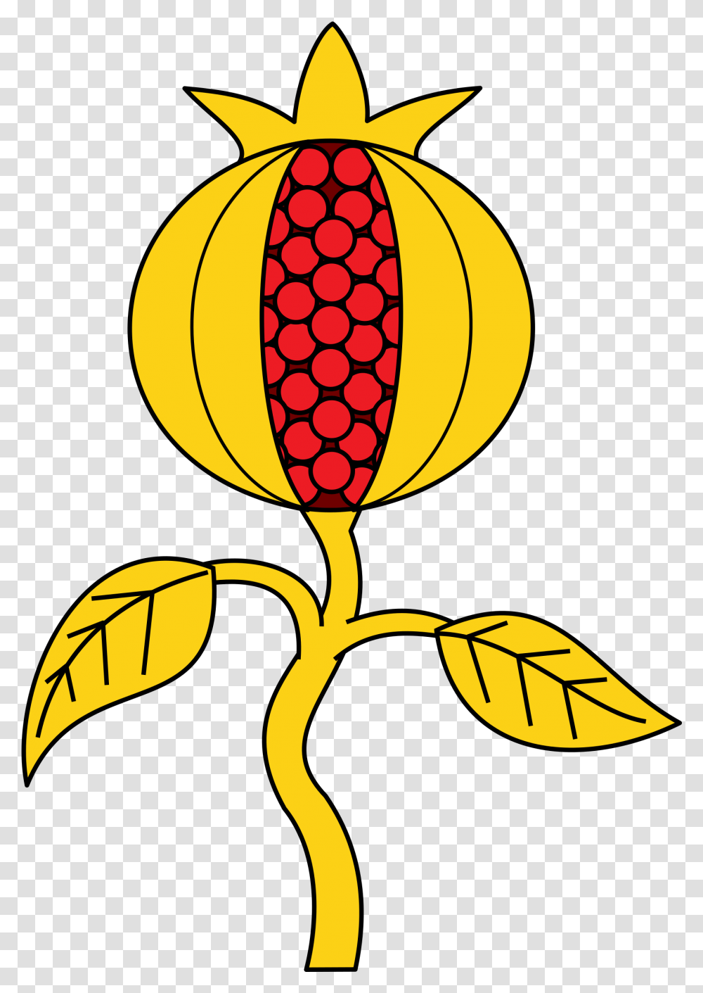 Big Image Coat Of Arms Pomegranate, Plant, Flower, Petal, Food Transparent Png