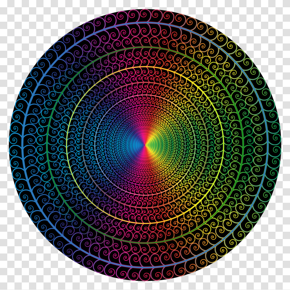 Big Image Rainbow Circle Border Clipart Full Clip Art, Ornament, Pattern, Fractal, Spiral Transparent Png