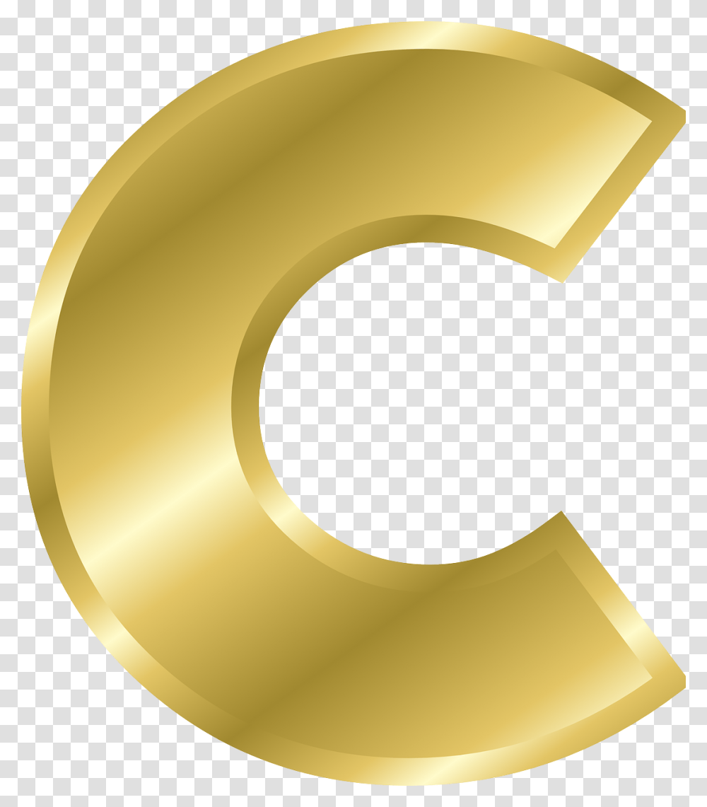 Big Letter C Gold, Lamp, Number Transparent Png