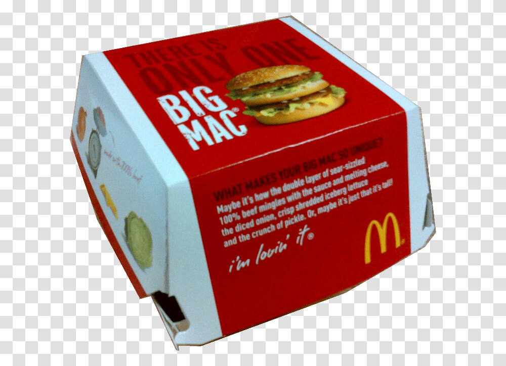 Big Mac Box Mcdonalds Big Mac Box, Burger, Food, Bread, Cracker Transparent Png