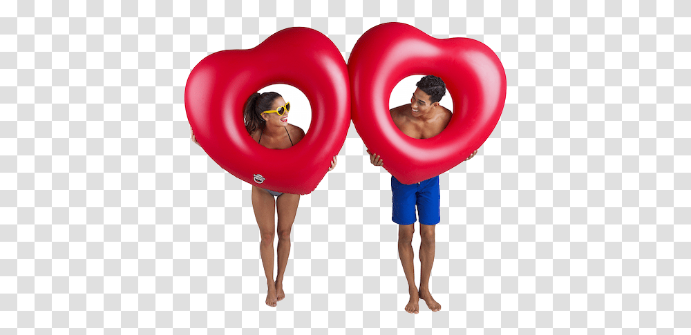 Big Mouth Giant Double Heart Pool Float Giant Double Heart Pool Float, Person, Human, Sunglasses, Accessories Transparent Png
