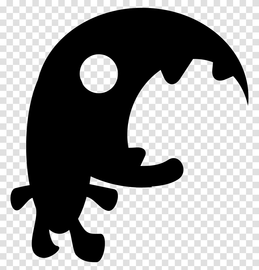 Big Mouth Monster Monstruo Icono, Stencil, Silhouette, Animal, Mammal Transparent Png