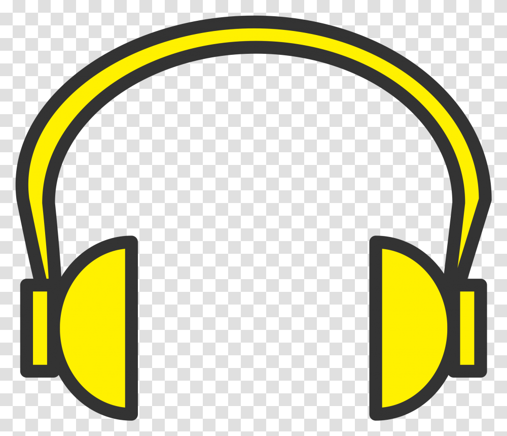 Big Pencil And In Yellow Headphones Clipart, Light Transparent Png