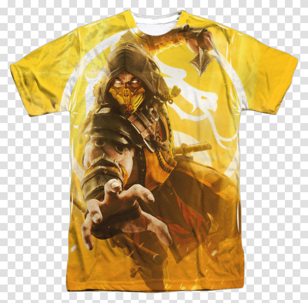 Big Print Scorpion Mortal Kombat T Shirt, Apparel, Coat, Person Transparent Png