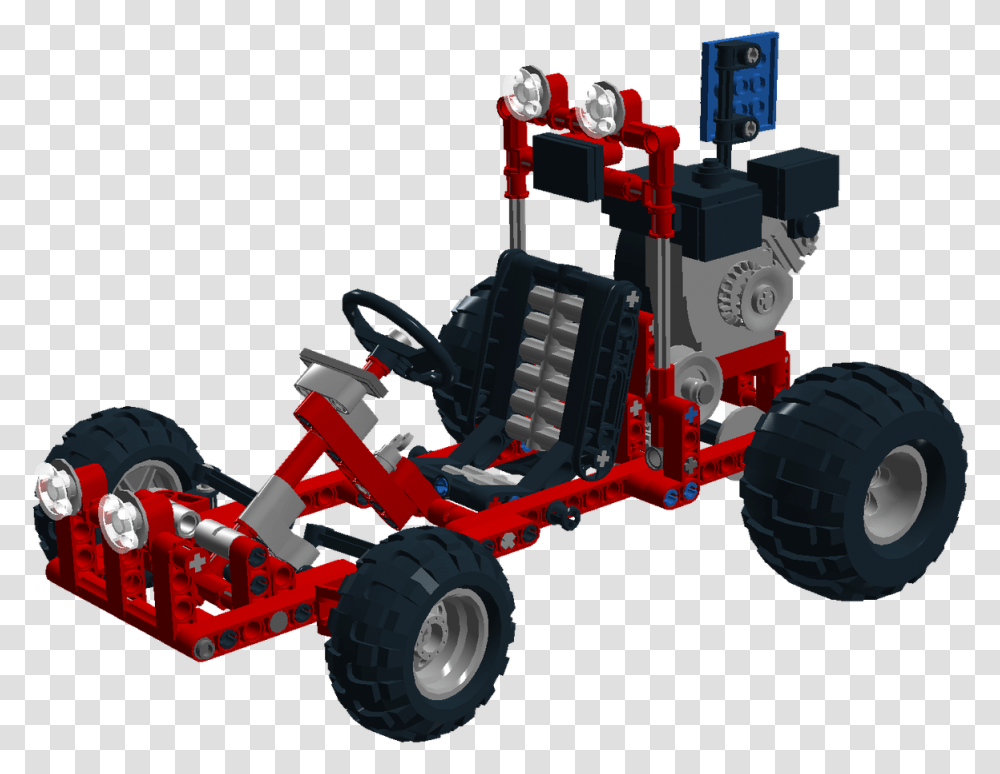 Big Red Go Kart Lego Technic Vehicle Ideas, Transportation, Buggy, Lawn Mower, Tool Transparent Png