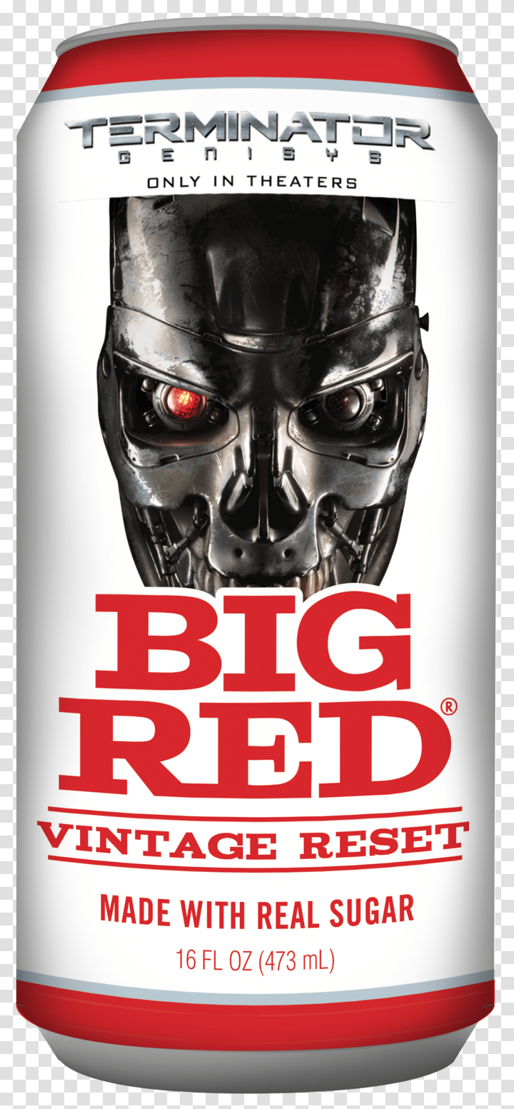 Big Red Vintage Reset Terminator Genisys Can Poster, Helmet, Apparel, Mask Transparent Png
