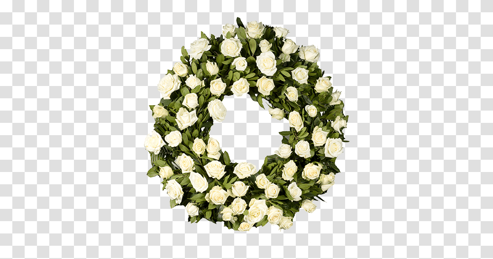 Big Roses Wreath White Rose Funeral Wreath Transparent Png