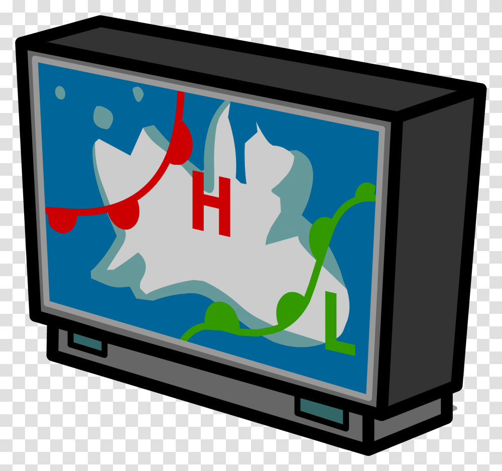 Big Screen Tv Sprite Flat Screen Cartoon Tv Clipart, Monitor, Electronics, Display, LCD Screen Transparent Png