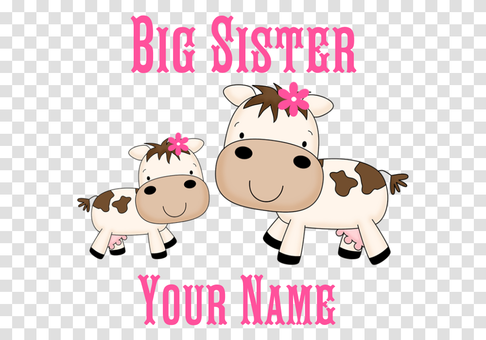 Big Sister Cute Cows Puzzle Baby Animal Clipart Cow, Chef, Food, Culinary Transparent Png