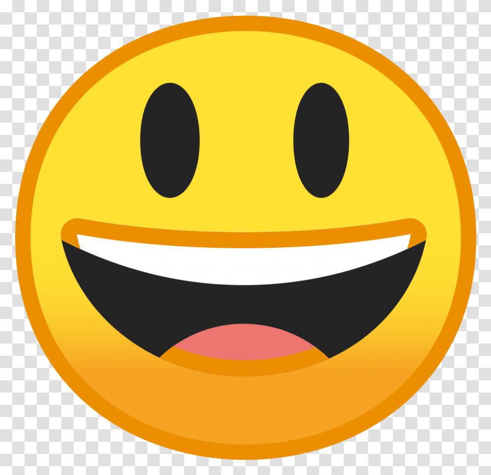 Big Smiley Face Grinning Face With Big Eyes Emoji, Label, Plant, Outdoors Transparent Png