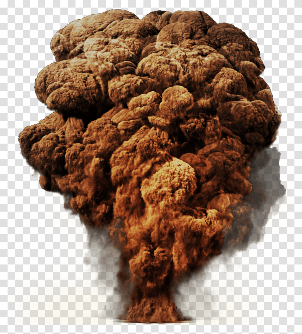 Big Smoke Explosion Image Brown Explosion, Outdoors, Nature, Moss, Food Transparent Png