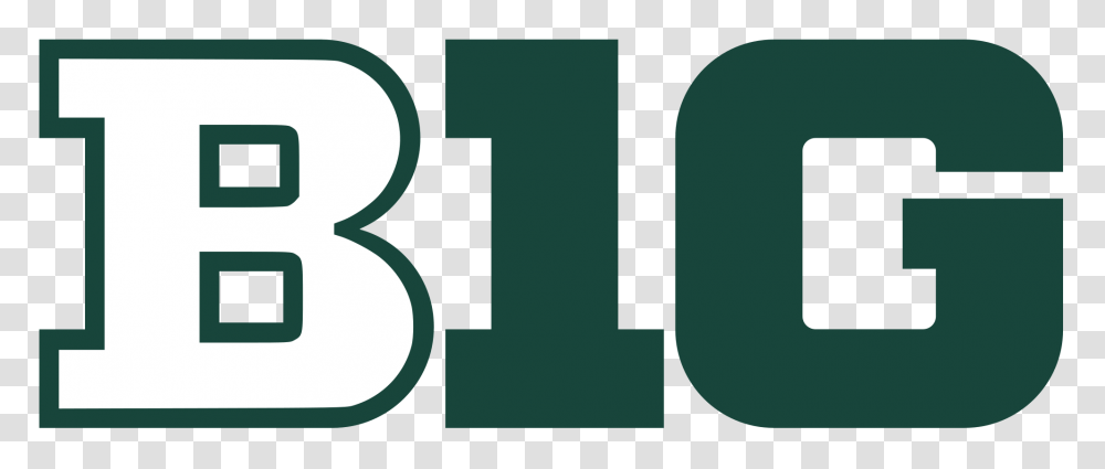 Big Ten Logo In Michigan State Colors, Number, Alphabet Transparent Png