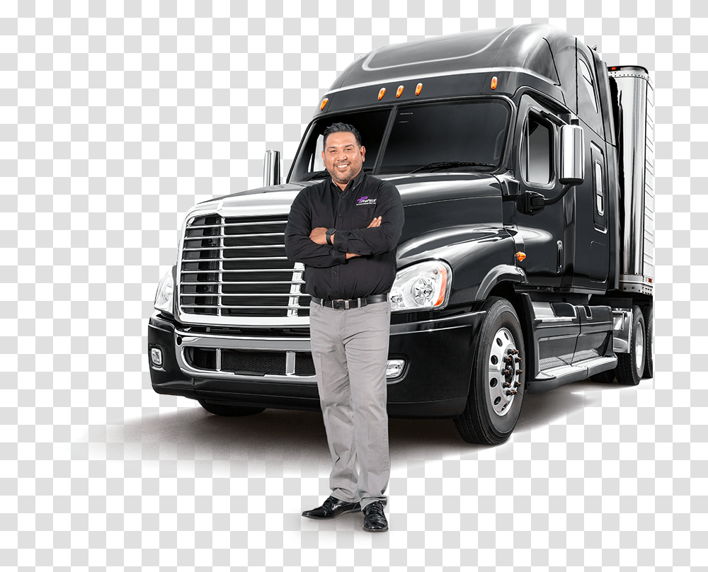 Big Truck Truck Driver Background, Person, Vehicle, Transportation, Trailer Truck Transparent Png