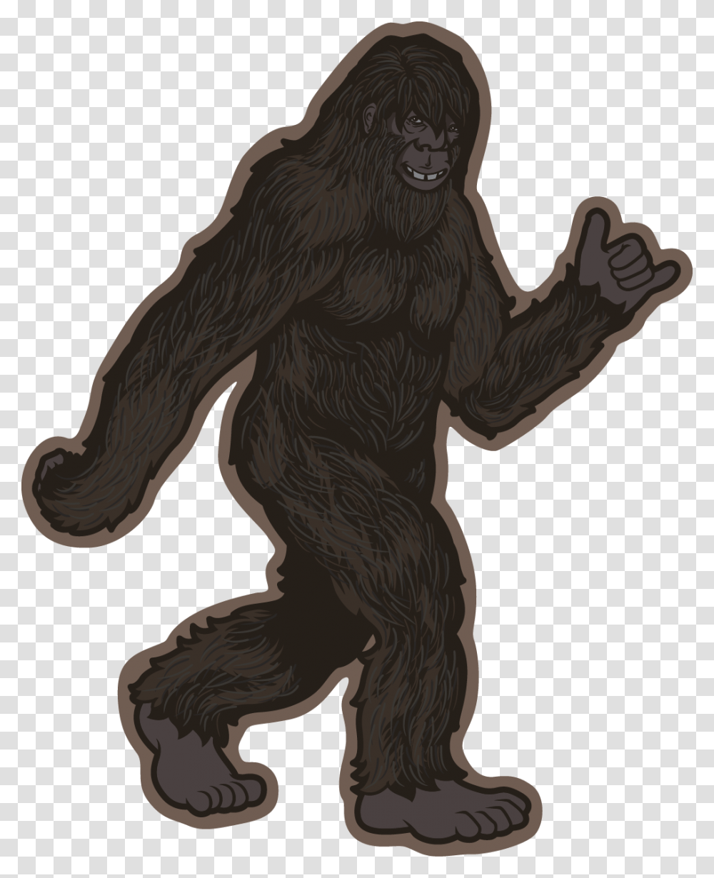 Bigfoot Hang Loose Stroll Sticker Bigfoot, Ape, Wildlife, Mammal, Animal Transparent Png