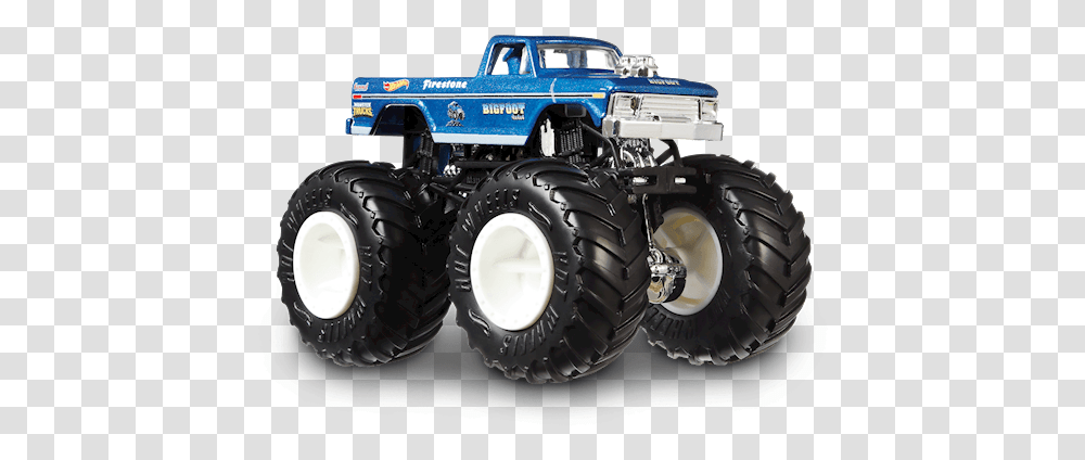 Bigfoot In Blue Hot Wheels Monster Trucks 2019 Car Monster Truck Hot Wheels 2019, Vehicle, Transportation, Tire, Tractor Transparent Png