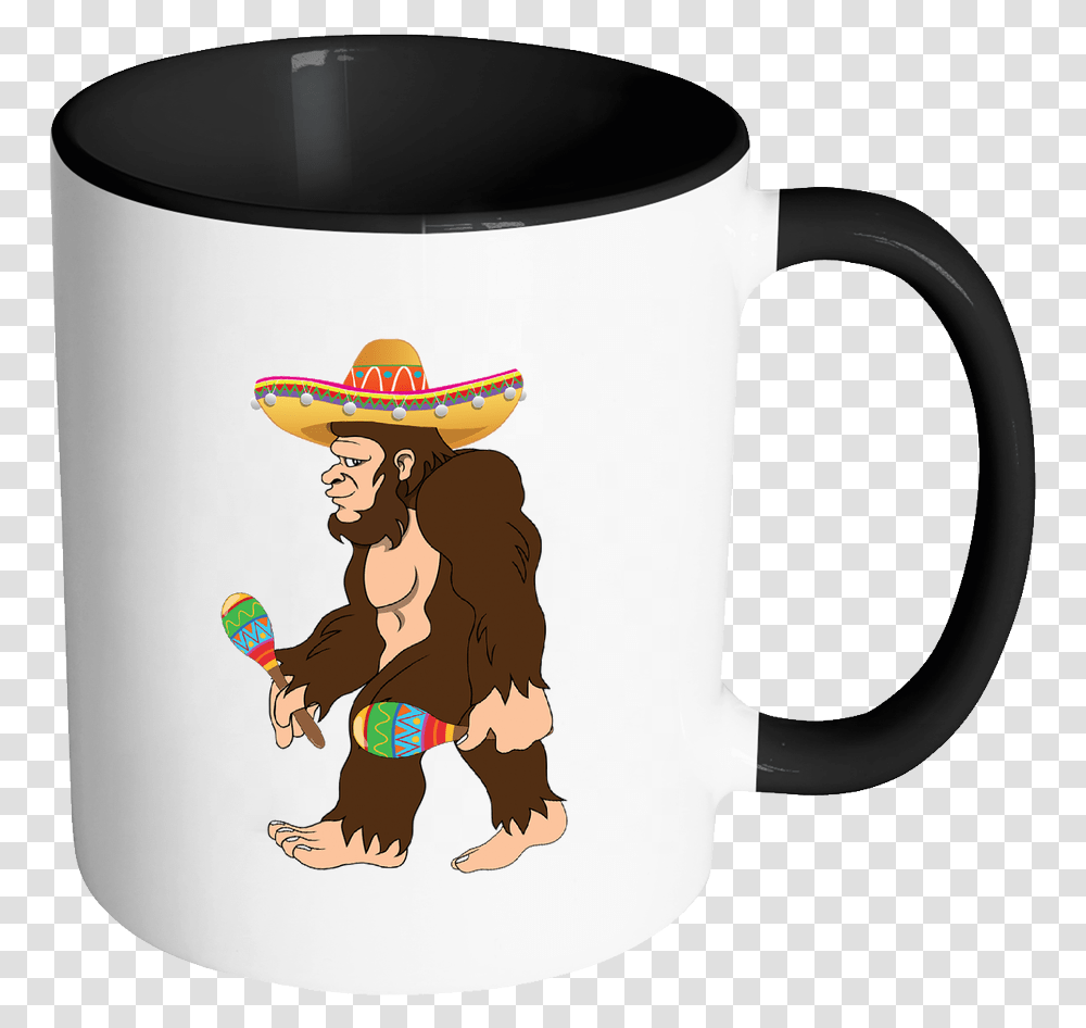 Bigfoot Maracas Sombrero Mugs, Coffee Cup, Person, Human, Hat Transparent Png