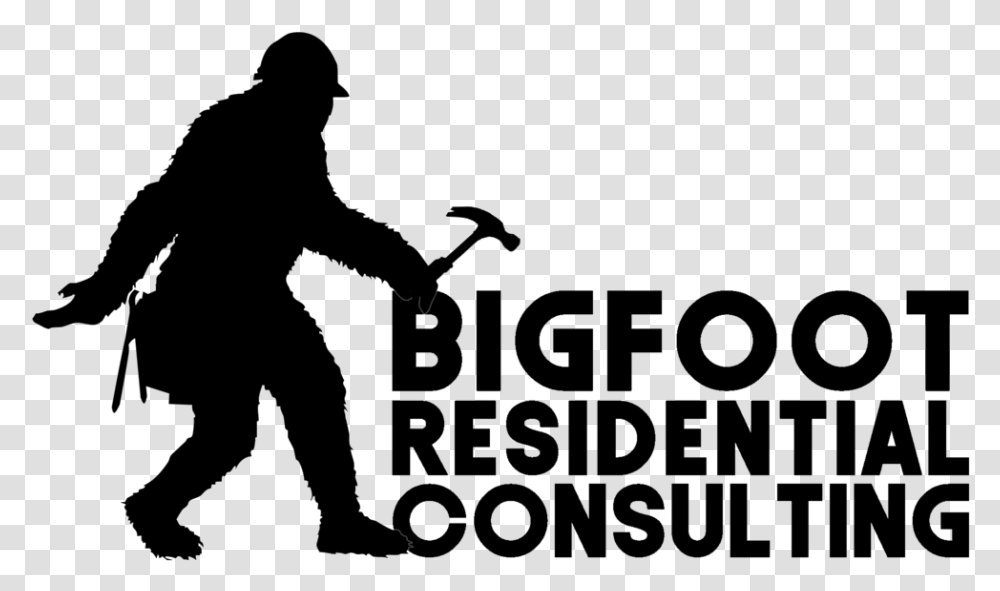 Bigfoot Residential Consulting Logo Full, Person, Human, Silhouette, Leisure Activities Transparent Png