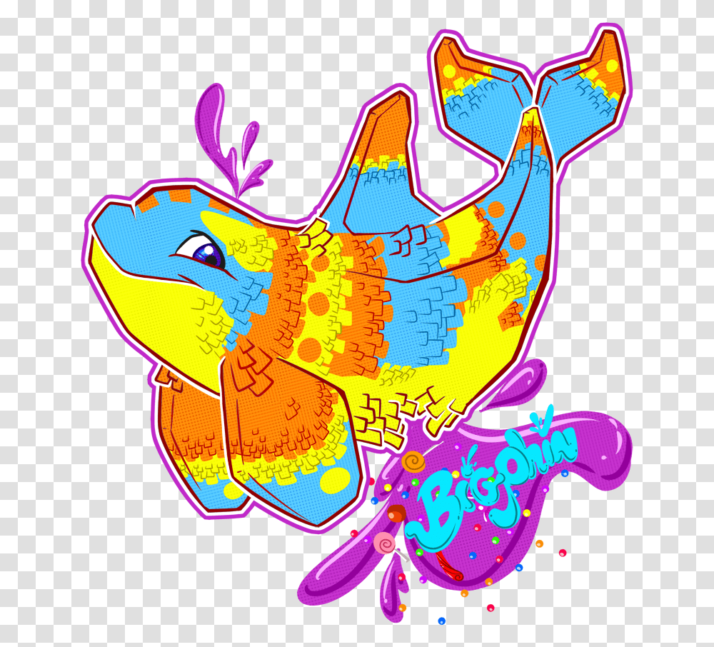 Bigphin Pinata Badge Fish, Graphics, Art, Purple, Pattern Transparent Png